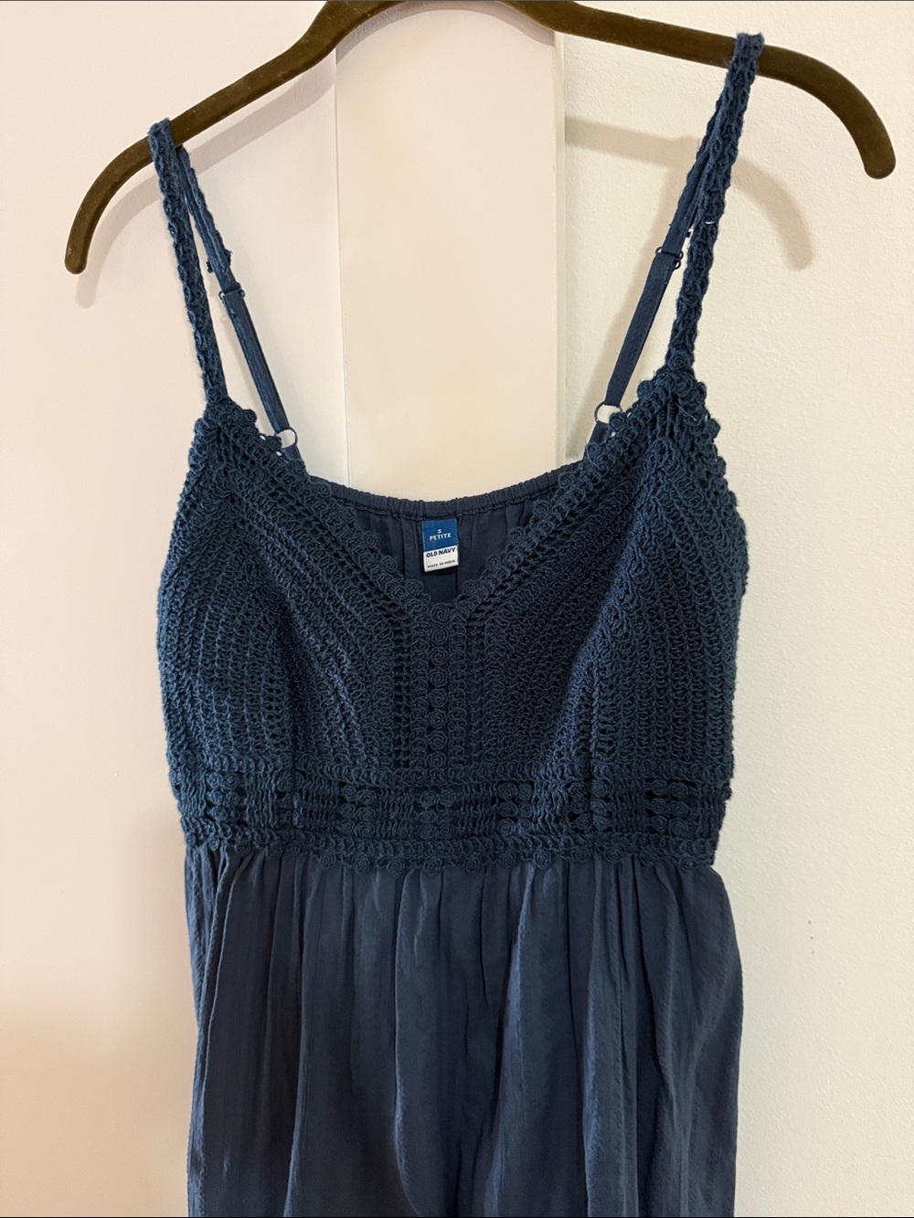Old Navy Navy Blue Crochet Bodice Maxi Dress